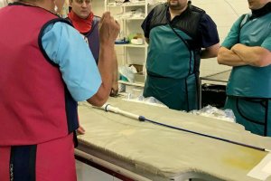 Подготовка к первой в СПб операции по имплантации фенестрированного стент-графта